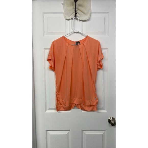 Sweaty Betty Hinoki Pleat Tee Peach Orange Pink Size Medium - Picture 1 of 5